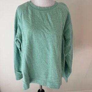 J. Crew Speckled Mint and Neon Green Crew Neck Sweatshirt Womens Sz XL